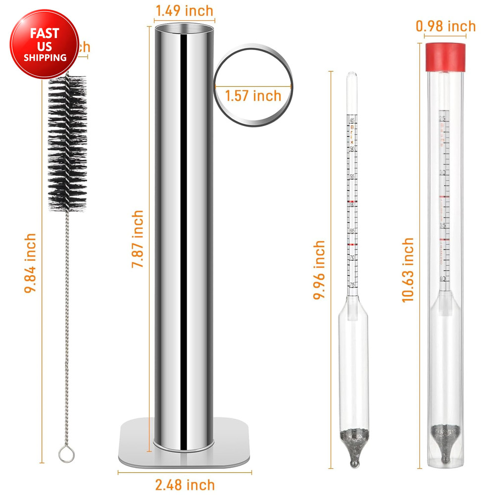 Maple Syrup Hydrometer Test Cup Kit, High Accuracy Hydrometer Maple Syrup Densit