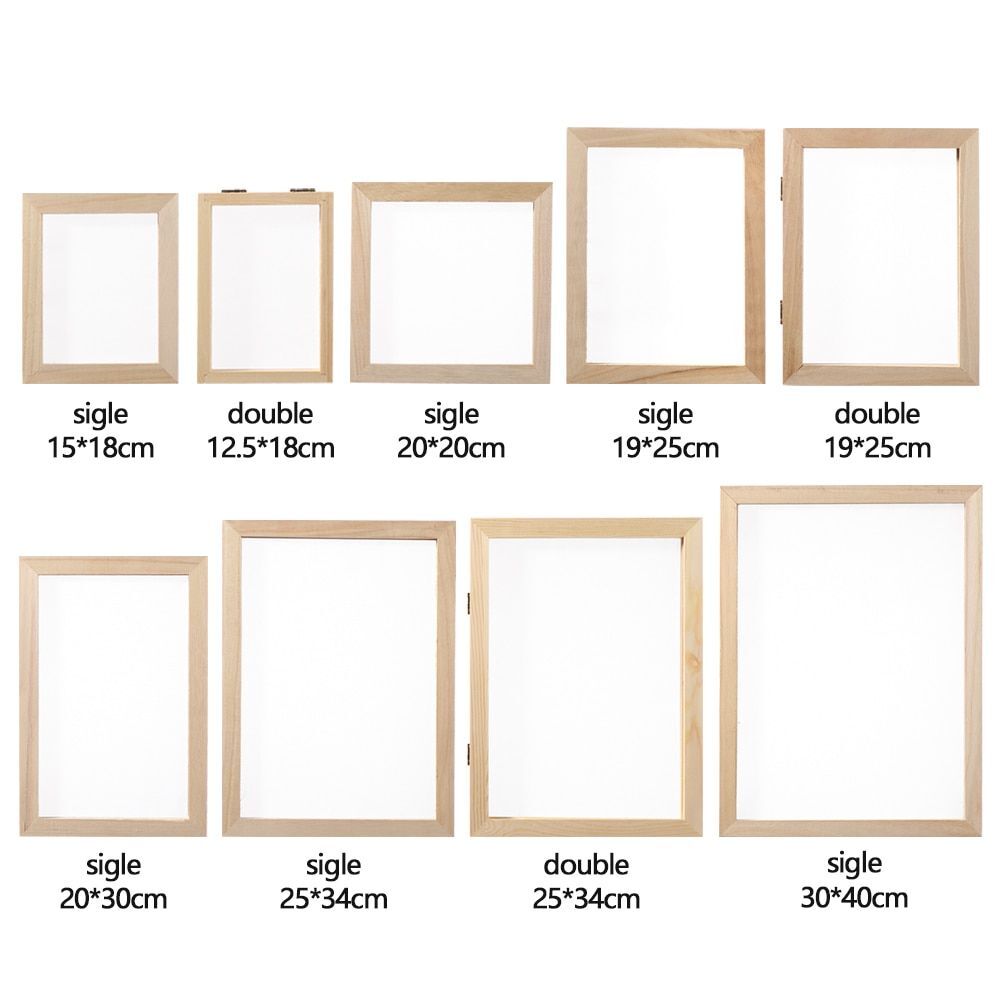 Multi-size Paper Making Molds- Screen Learning Wood Handcraft Gift Mesh Mold 1pc