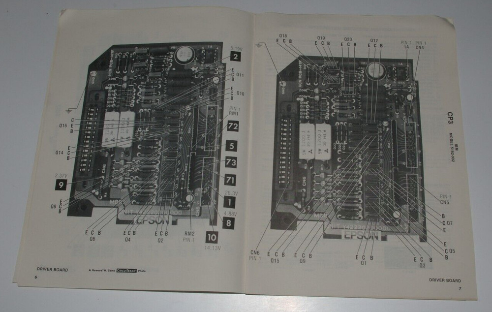 SAMS Computer Facts CP3 IBM Printer Model 5152-002 Technical Service Data