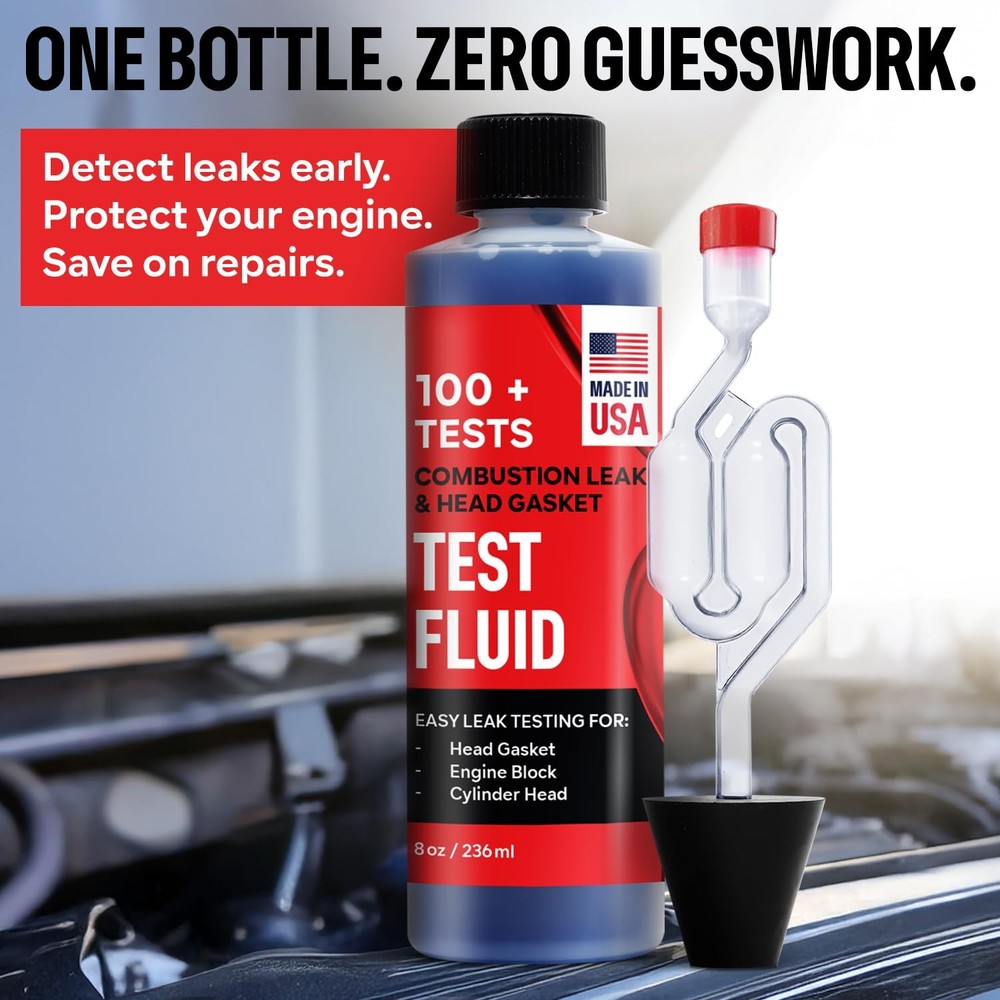 Combustion Leak + Head Gasket Test Kit - Over 100 Tests - Includes 8oz...