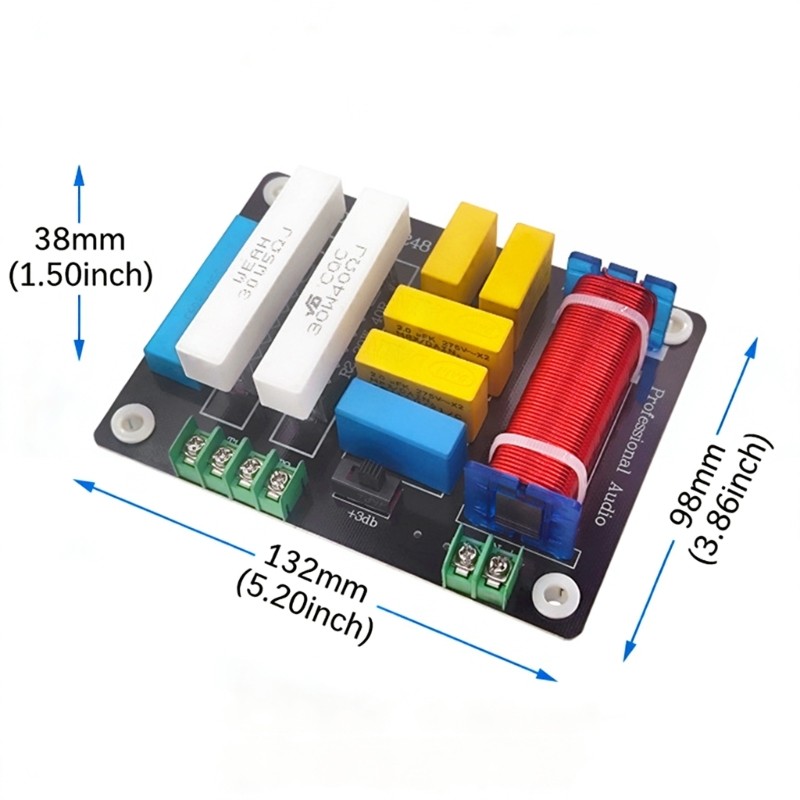 400W Treble 2 Way Frequency Divider Speaker Filter Circuit Adjustable Frequency