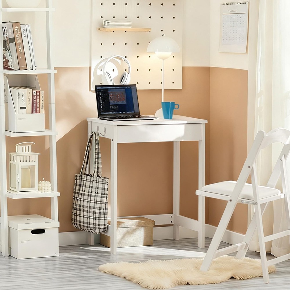 Haotian Small Desk with Drawers, Mini Writing Table, Vanity Table Computer Wo...