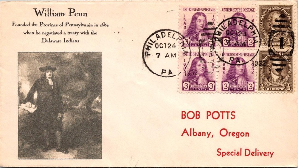 SC# 724 FDC / POTTS Cachet / BK4 - L43141