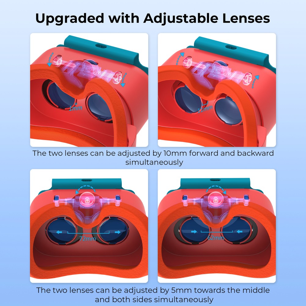 VR Headset for Nintendo Switch/OLED Virtual Reality Glasses w/Adjustable Lense