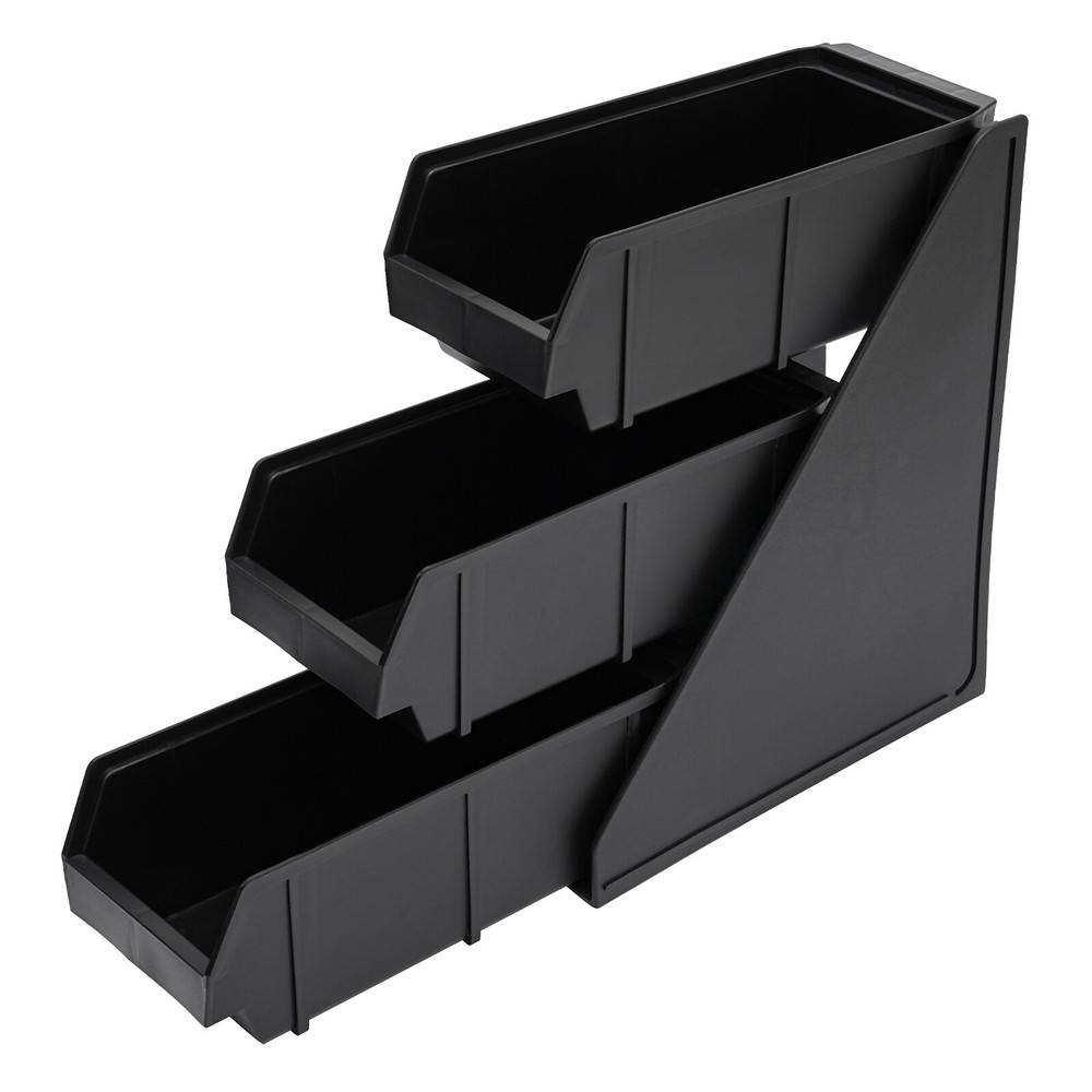 6 Compartments Upright Breakroom Coffee Condiment Storage Organizer Bin 3-Tier