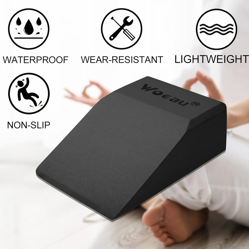 2 Pack Non-Slip Professional Squat Wedge Blocks - Heel Elevated Ramp for Squats,