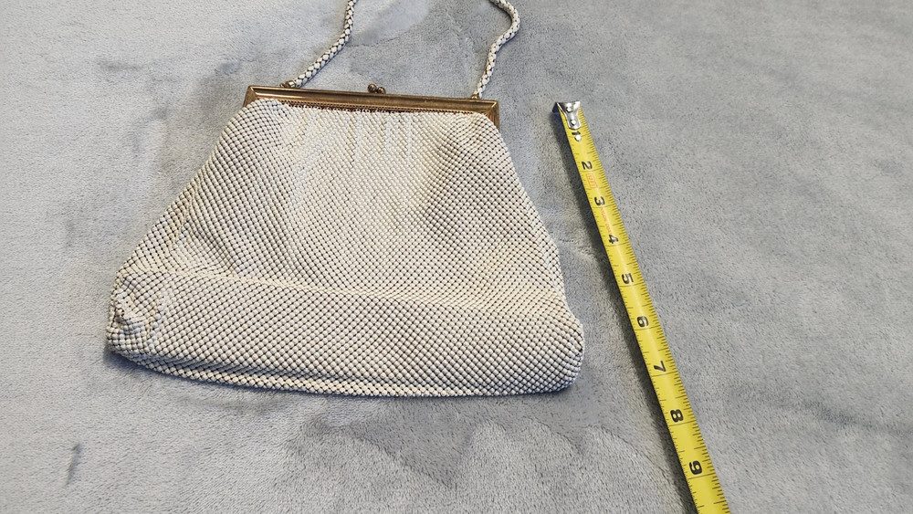 Whiting & Davis Cream Mesh Purse