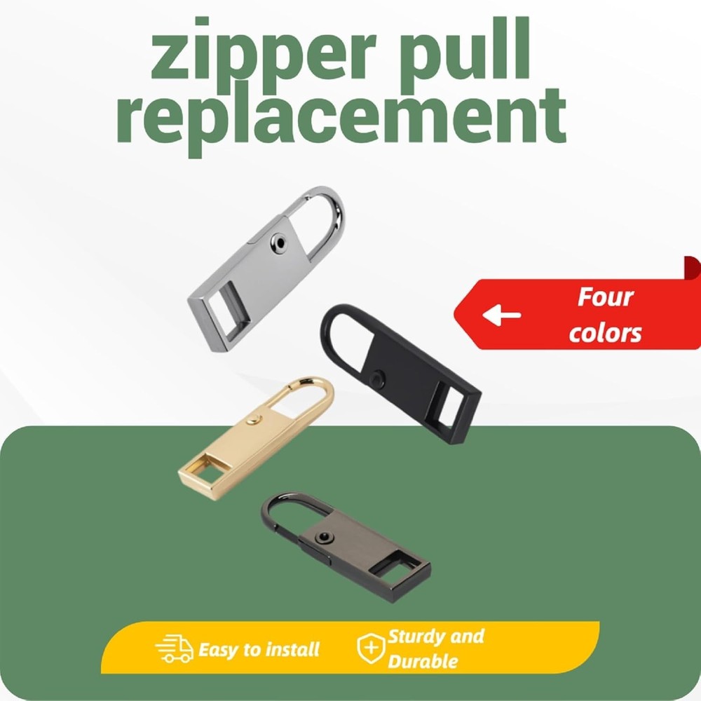 Quality Zipper Pull Set - 8 Pcs in Attractive Colors, Easy Hook Installation
