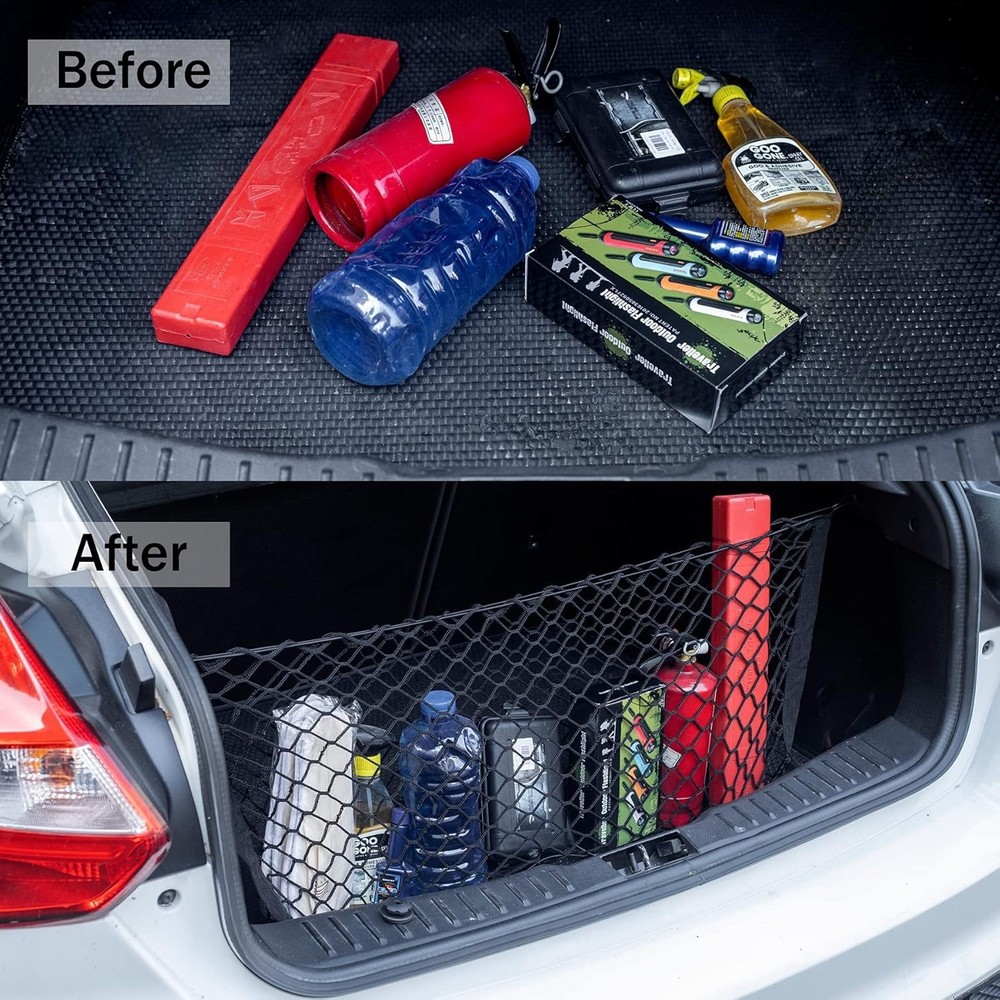 Cargo Net Stretchable, Car Exterior Accessories, Adjustable Elastic Trunk Sto...