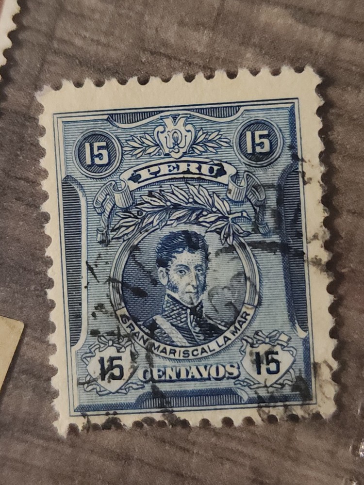 Peru Foreign 15 Centavos Blue Stamp Used - #A209