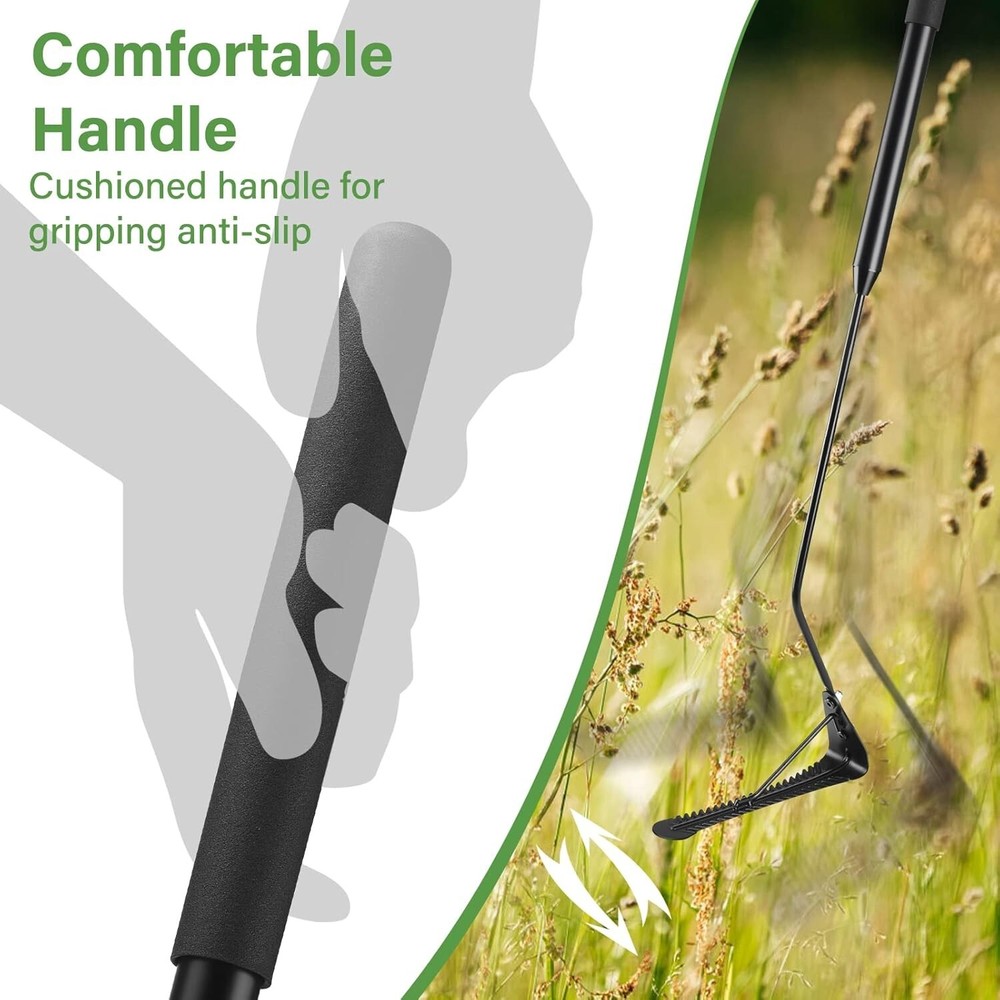 DACK 36" Grass Whip with Double-Edged Serrated Blade, Manual Weed Whacker,...