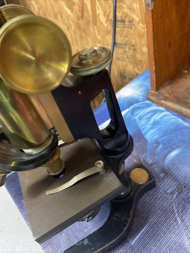 Antique Bausch & Lomb Jug Handle Microscope Plus Case