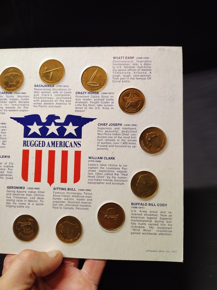 Franklin Mint 1970 Rugged Americans Coin Set Complete