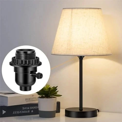UL Listed E26 Light Socket, Threaded Lamp Socket Replacement with ON/Off Switch