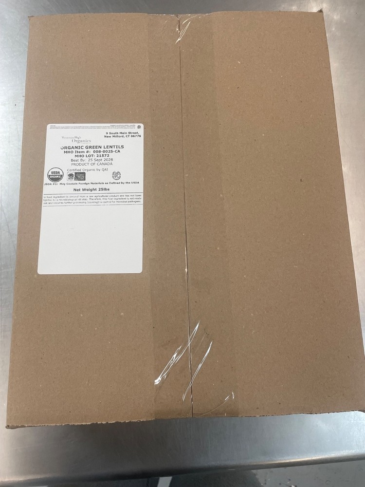 BULK - 25LB -   Lentils -green / Organic