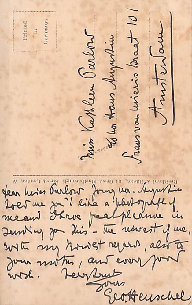 Henschel, George - Signed Photograph