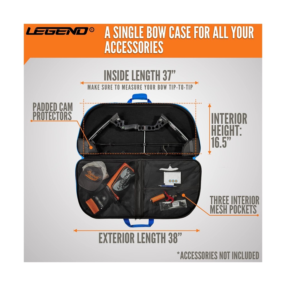 LEGEND Alpha Compound Bow Case - Securely Fits MTM Ultra Compact Arrow Cases ...