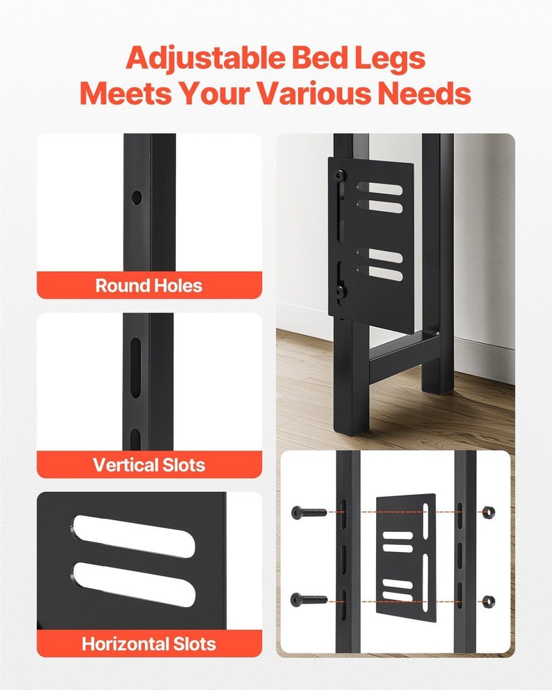 Adjustable Full Size Headboard w/Storage Shelves, USB Charging & LED Light