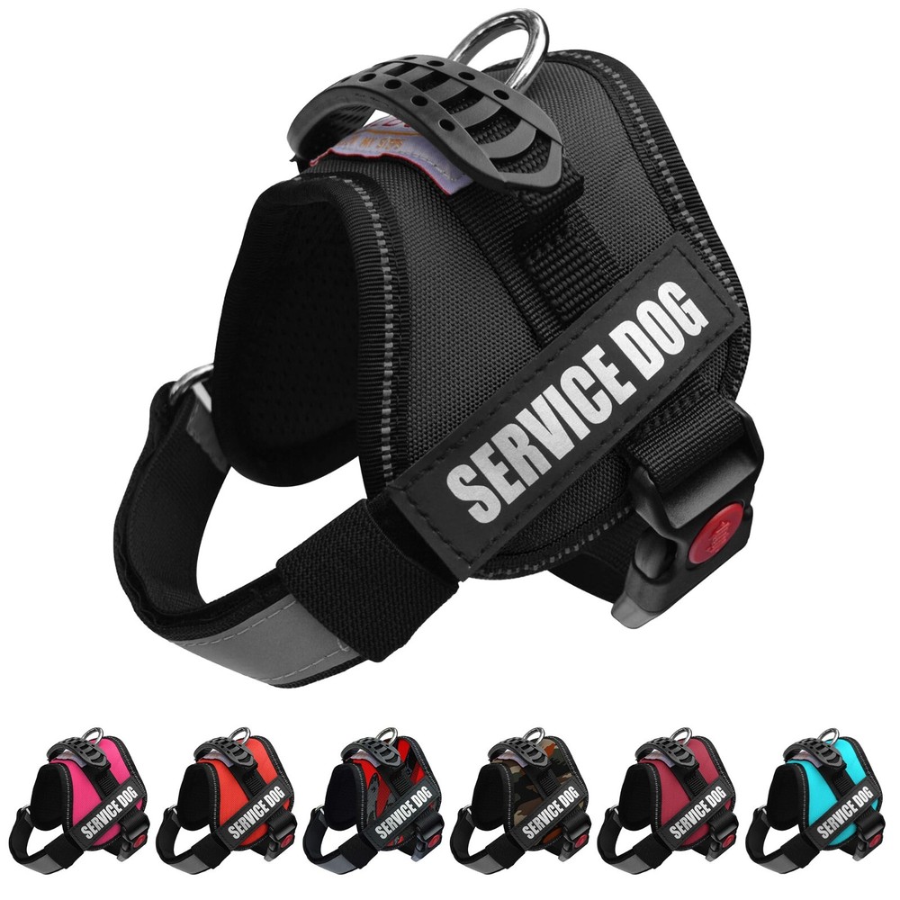 Reflective Service Dog Vest Harness – Adjustable- with Removable Patches