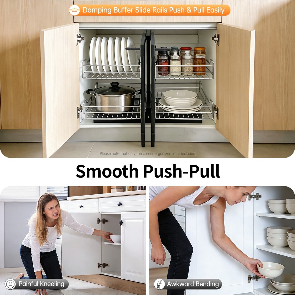 Blind Corner Organizer Pull-out Cupboard Organizer Pull-out Pantry Shelves