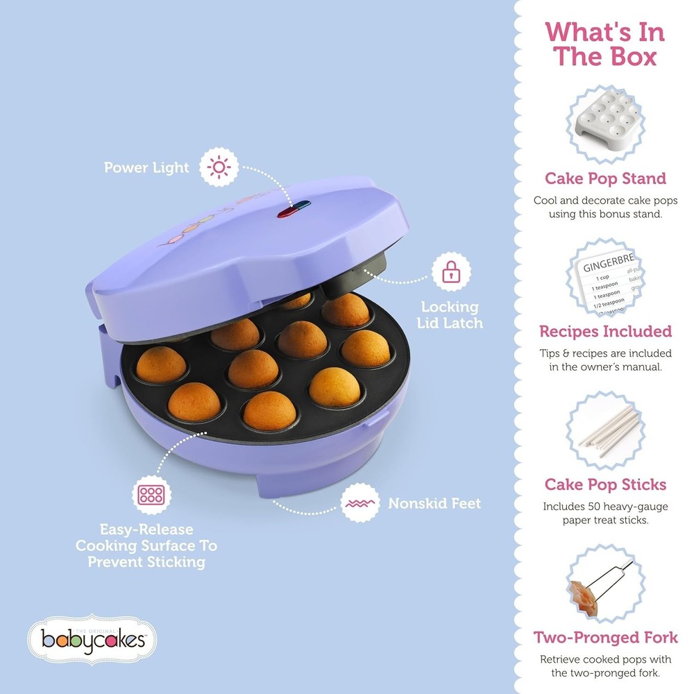 Cake Pop Maker Kit - 12 Pops, Decorating Stand, 50 Sticks