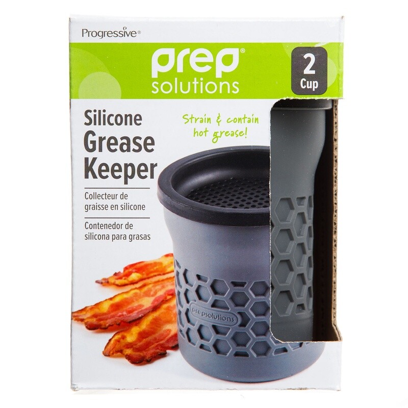 Silicone Grease Keeper W/ Strainer Heat Resistant Kitchen Tool Grease Disposal