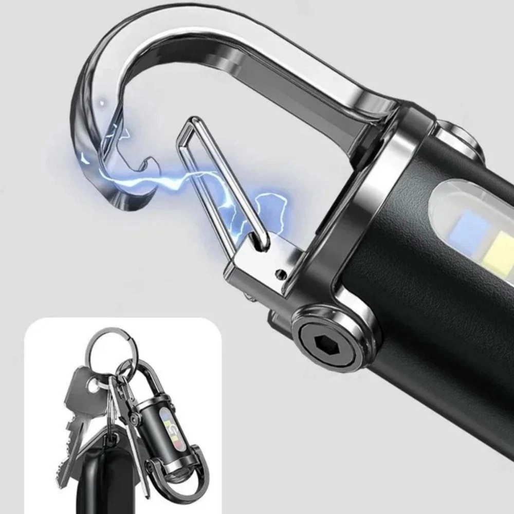 Rechargeable Keychain Flashlight LED Torch, Compact Light for Night Camping