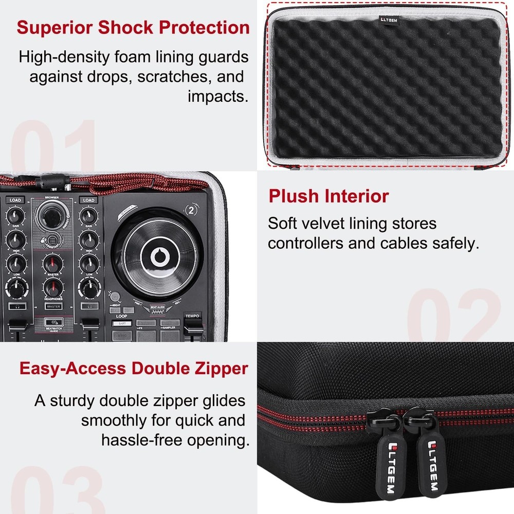 LTGEM DJ Controller Case for Hercules Djcontrol Inpulse 200 / Djcontrol Inpulse