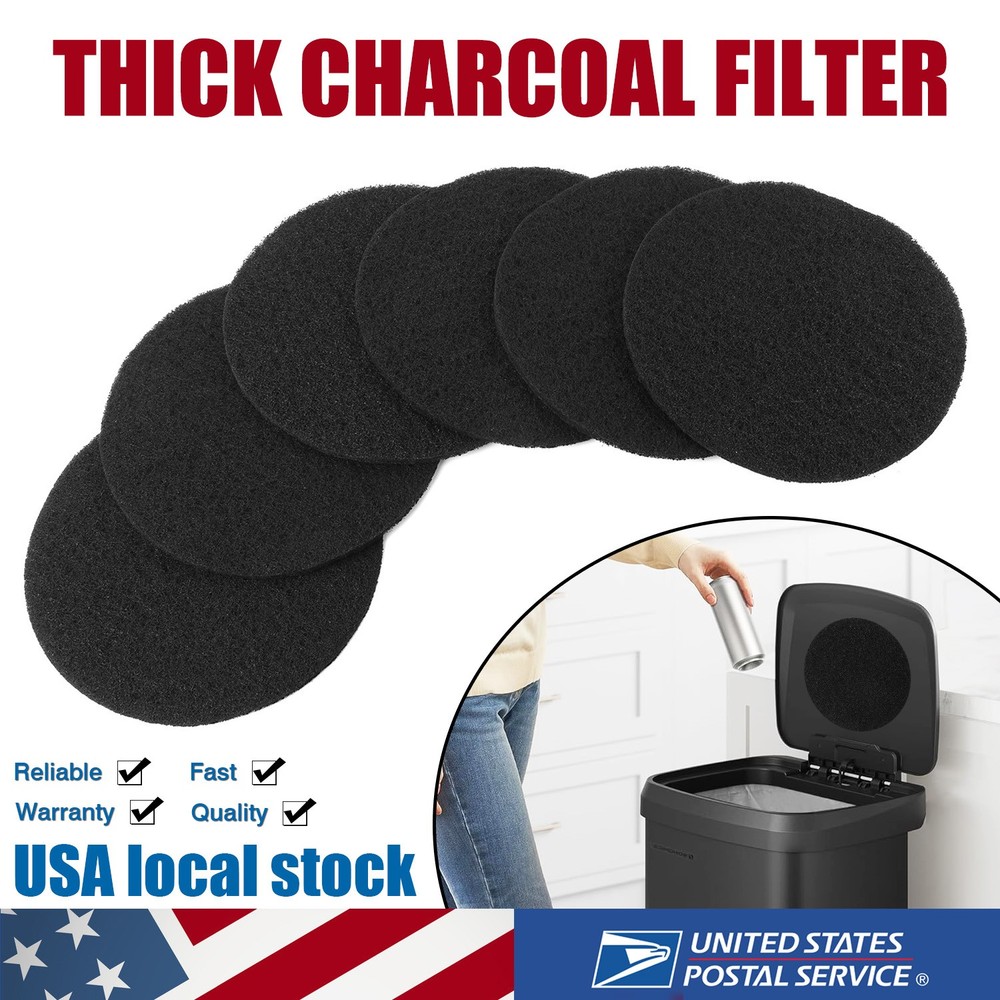 6X Charcoal Filter Compost Bin - Replacement Filter Round 6.7 inch - Extra Thick