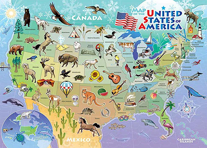 Puzzle Tray USA Map 35 pc