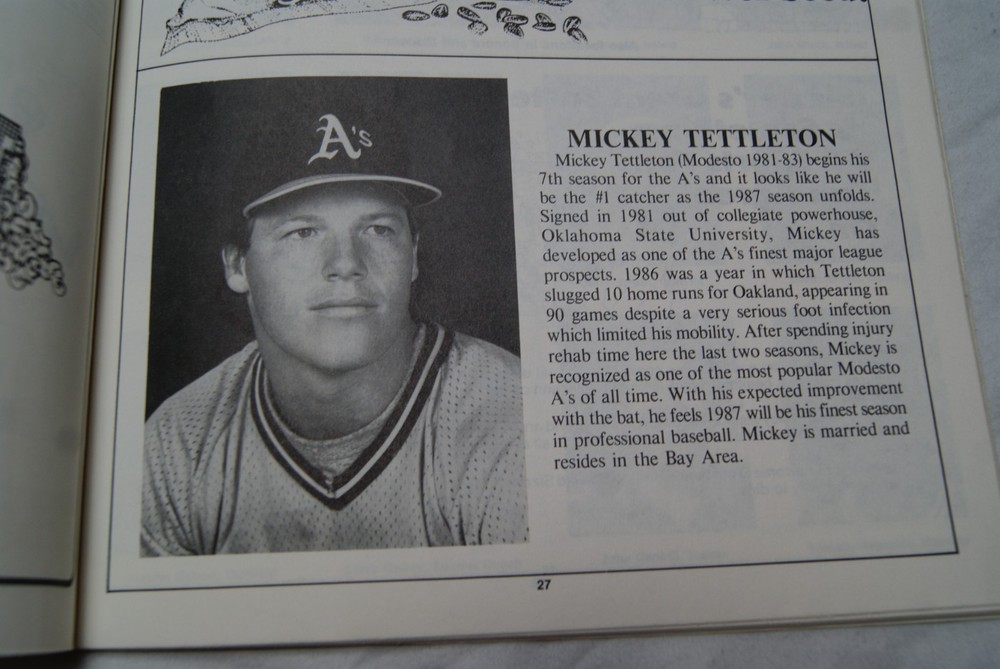 1987 modesto a's official souvenir program coupon removed pp 43-44