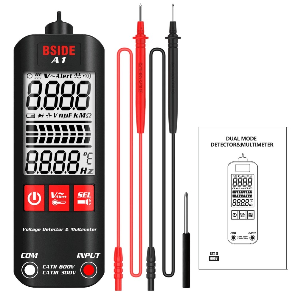A1 Fully Automatic Digital Multimeter Backlight Voltage Tester Voltmeter DC AC