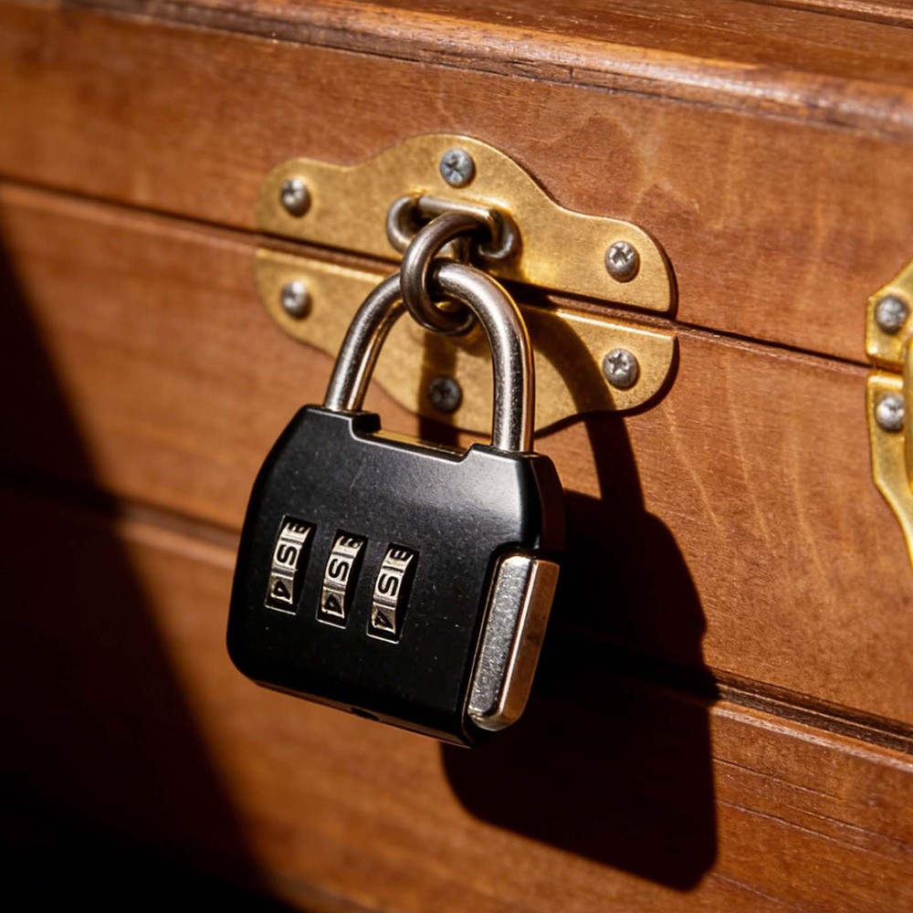 3Pcs Resettable 3 Digit Combination Lock Code Padlock, Black (47 x 36mm)