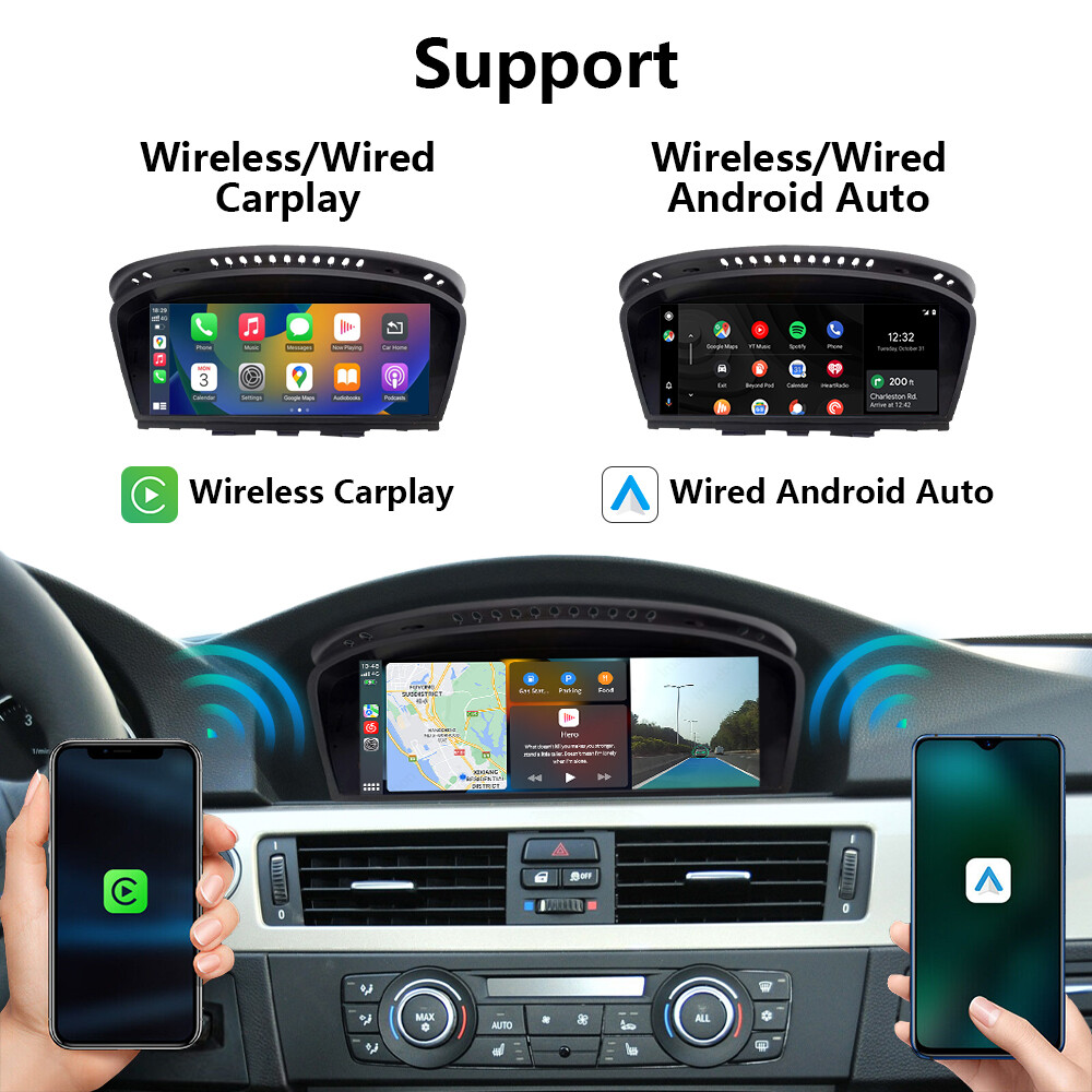 For BMW With CIC 3 5 Series E90 E91 E92 E93 E60 E61 Wireless CarPlay TouchScreen
