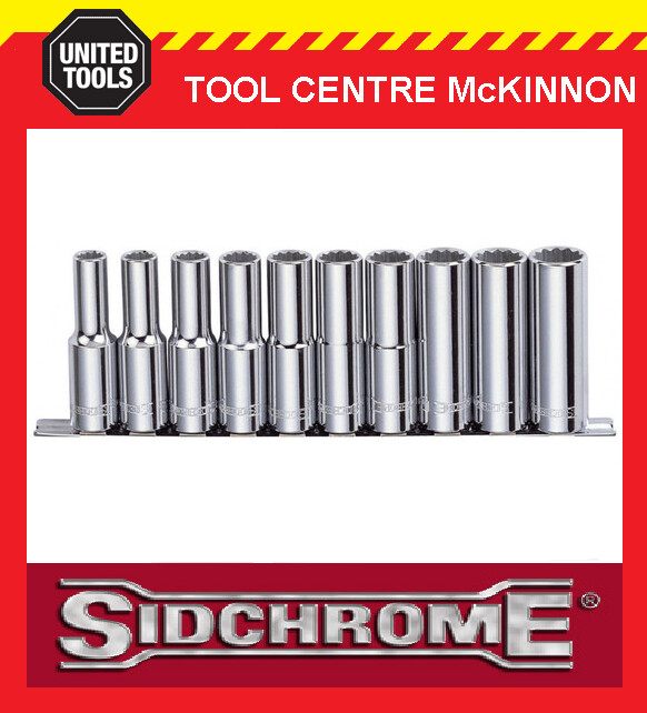 SIDCHROME SCMT14252 10pce METRIC 1/2” DRIVE DEEP SOCKET SET