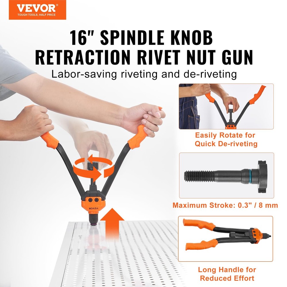 16 Inch Rivet Nut Tool Heavy Duty Rivnut Tool Kit
