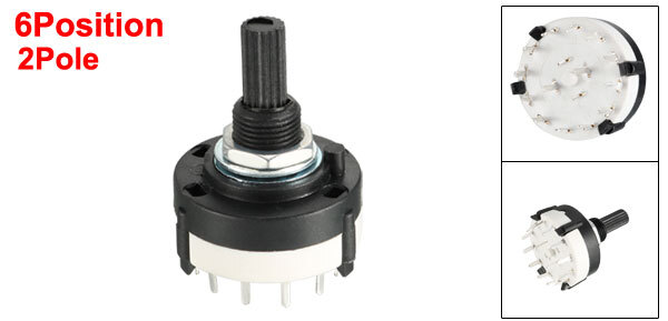 14Pin 2P6T 2Pole 6Position Selectable 1Deck Band Channel Rotary Switch Selector