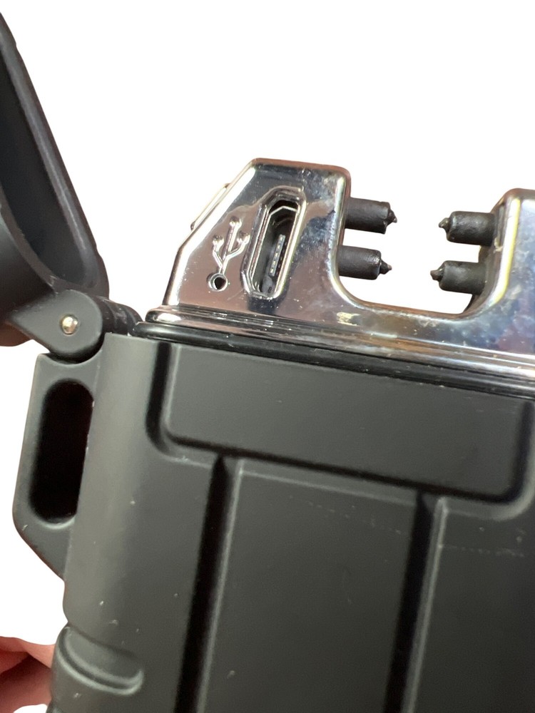 Windproof USB Rechargeable Dual Arc Plasma Lighter With Case