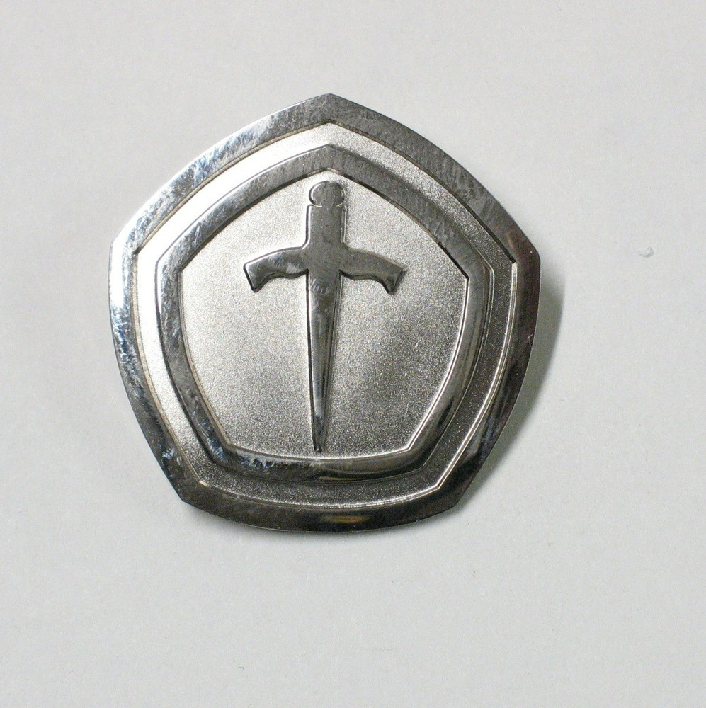 Silver Tone Sword Lapel Hat Pinback