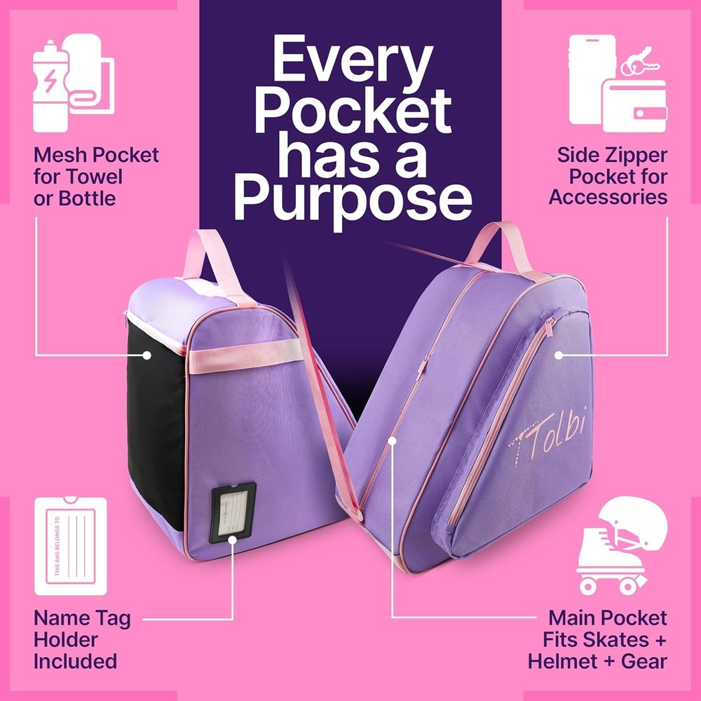 Premium Skate Bag for Roller, Ice, Inline & Quad Skates - Lightweight & Durable