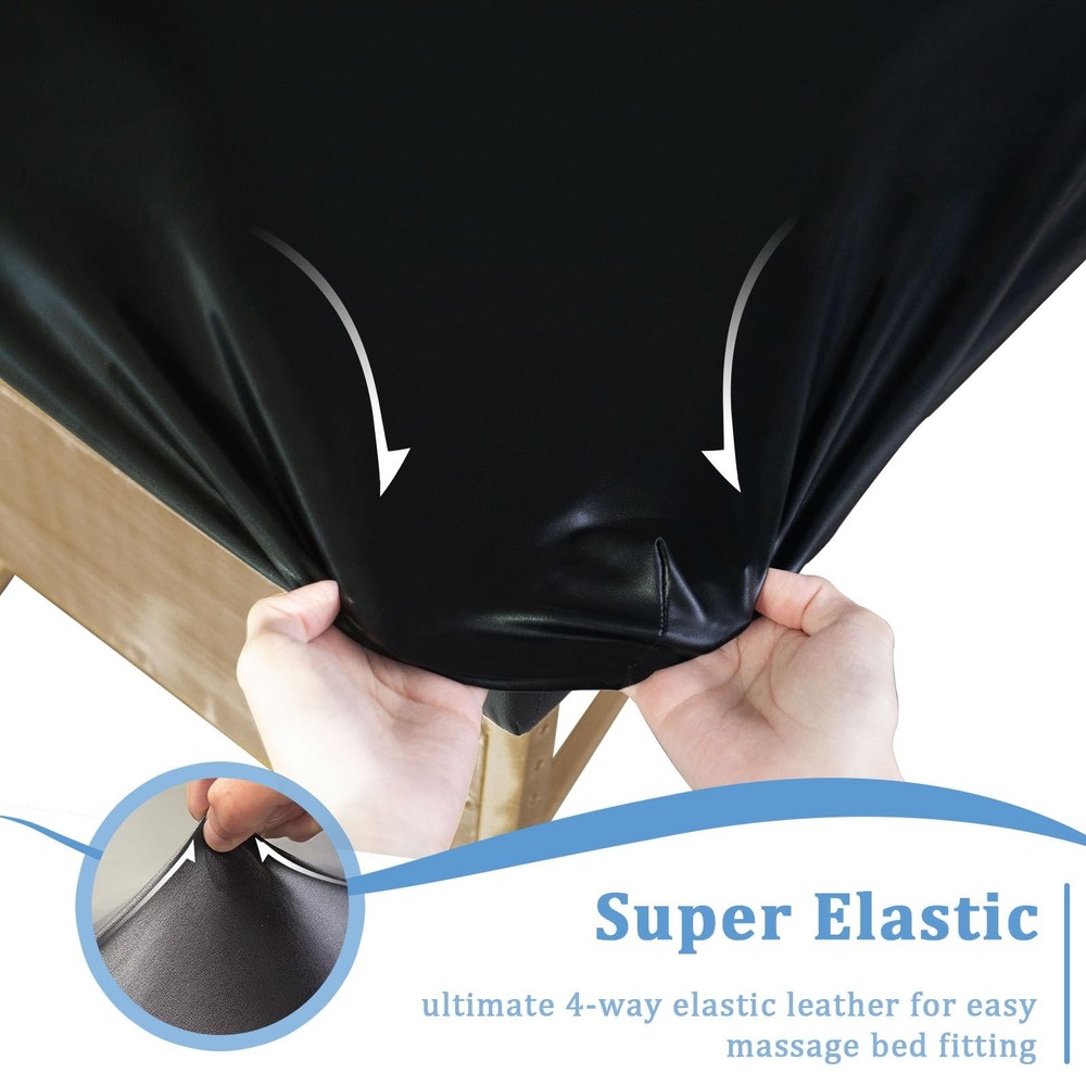 Leather Massage Table Cover Protector Wipeable Massage Table Cover Fitted Rep...