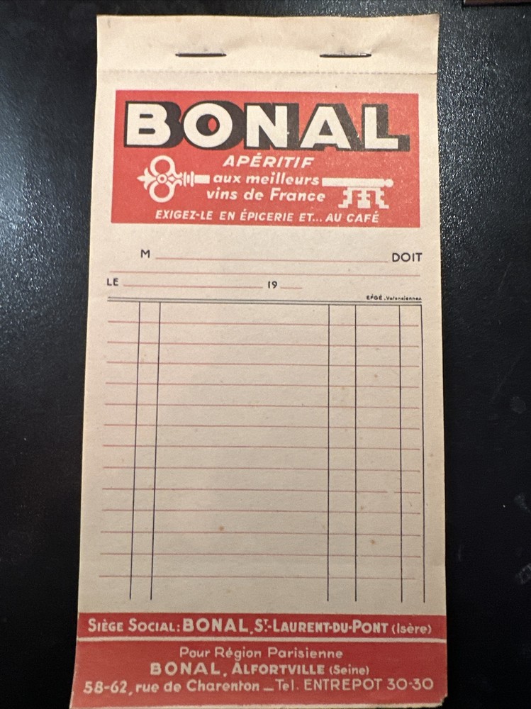 Rare Vintage Bonal Wine Notepad Large Advertising Notebook