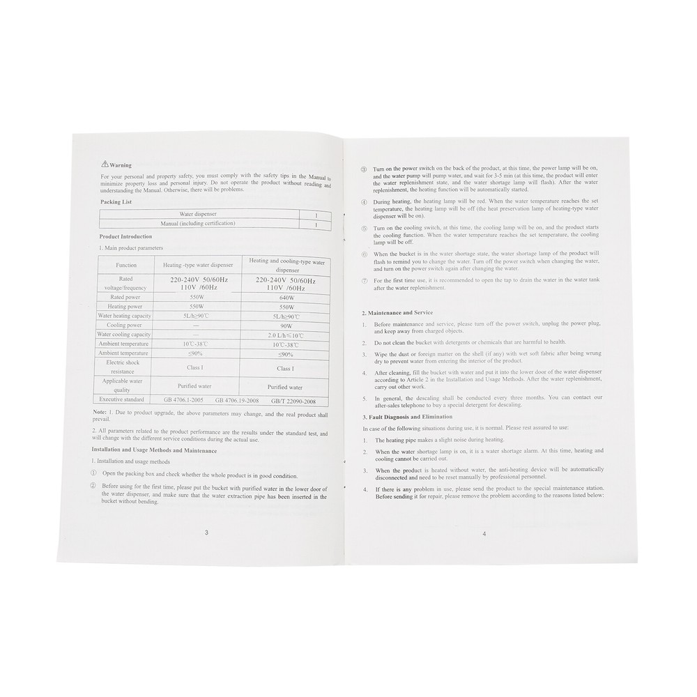 Hot & Cold Water Dispenser Standing Bottom Loading Water Drinking Machine 500W