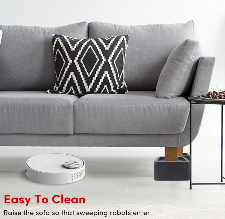 Oversized Bed Risers Heavy Duty Stackable 4 Pack, Furniture Risers for Sofas ...