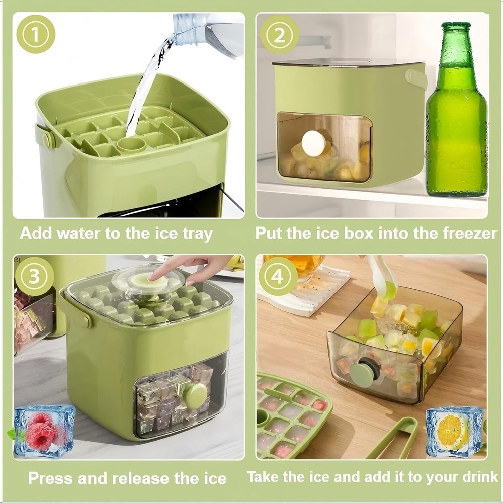 High-Capacity Ice Maker with One-Touch Release - Includes Storage Bin & Tongs