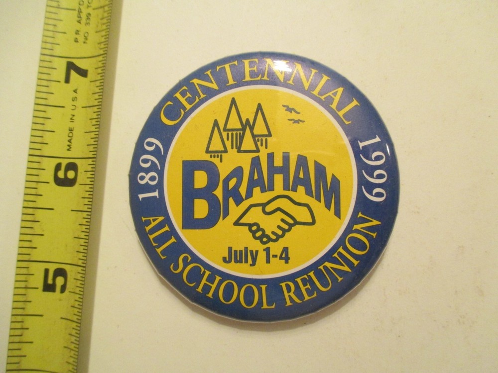 Braham Minnesota 1999 Centennial MN Vintage Pinback Button