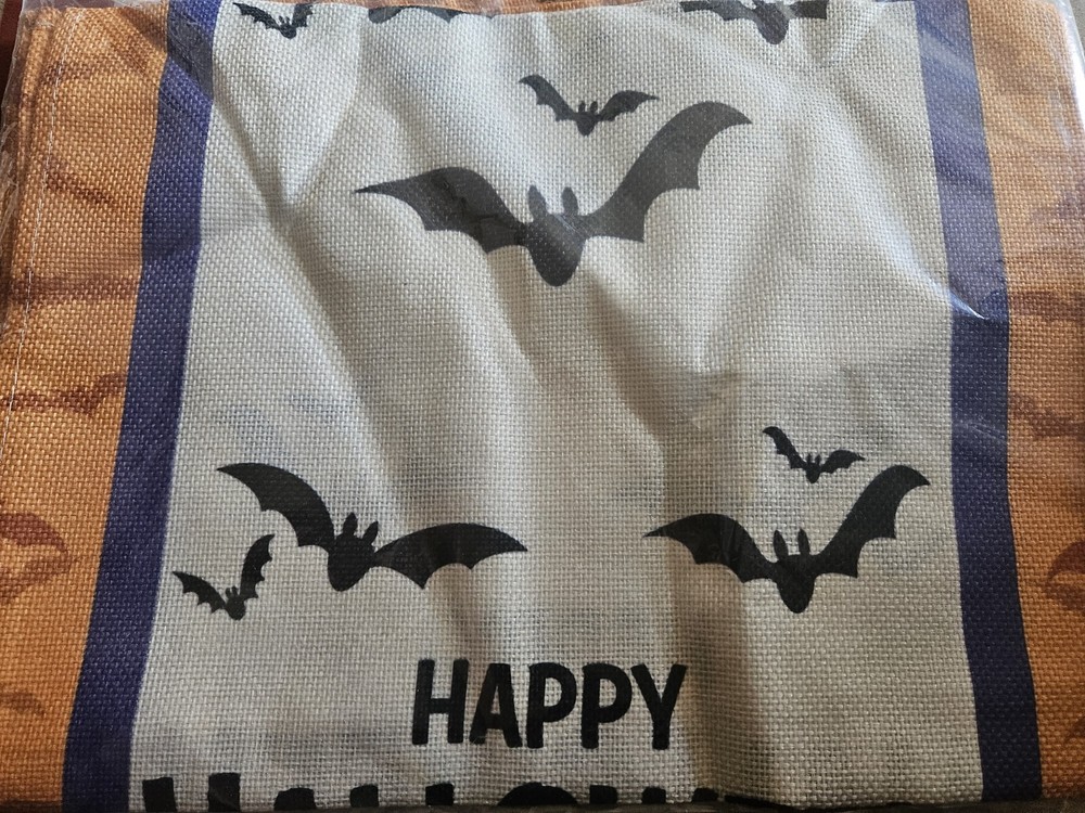 Happy Halloween Runner Gnomes Bats New
