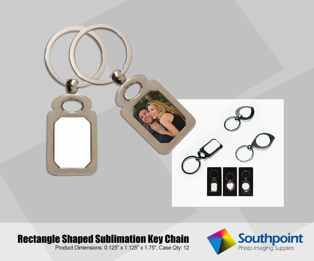 Rectangle Shaped Highly Polished Sublimation Key Chain Case Qty: 12