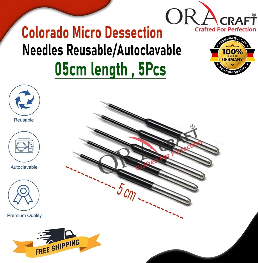 Colorado Micro Dessection Needles Reusable/Autoclavable 5cm length 5Pcs