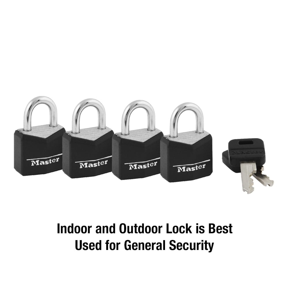 Covered Solid Body Padlock 3/4in Wide 4 pack